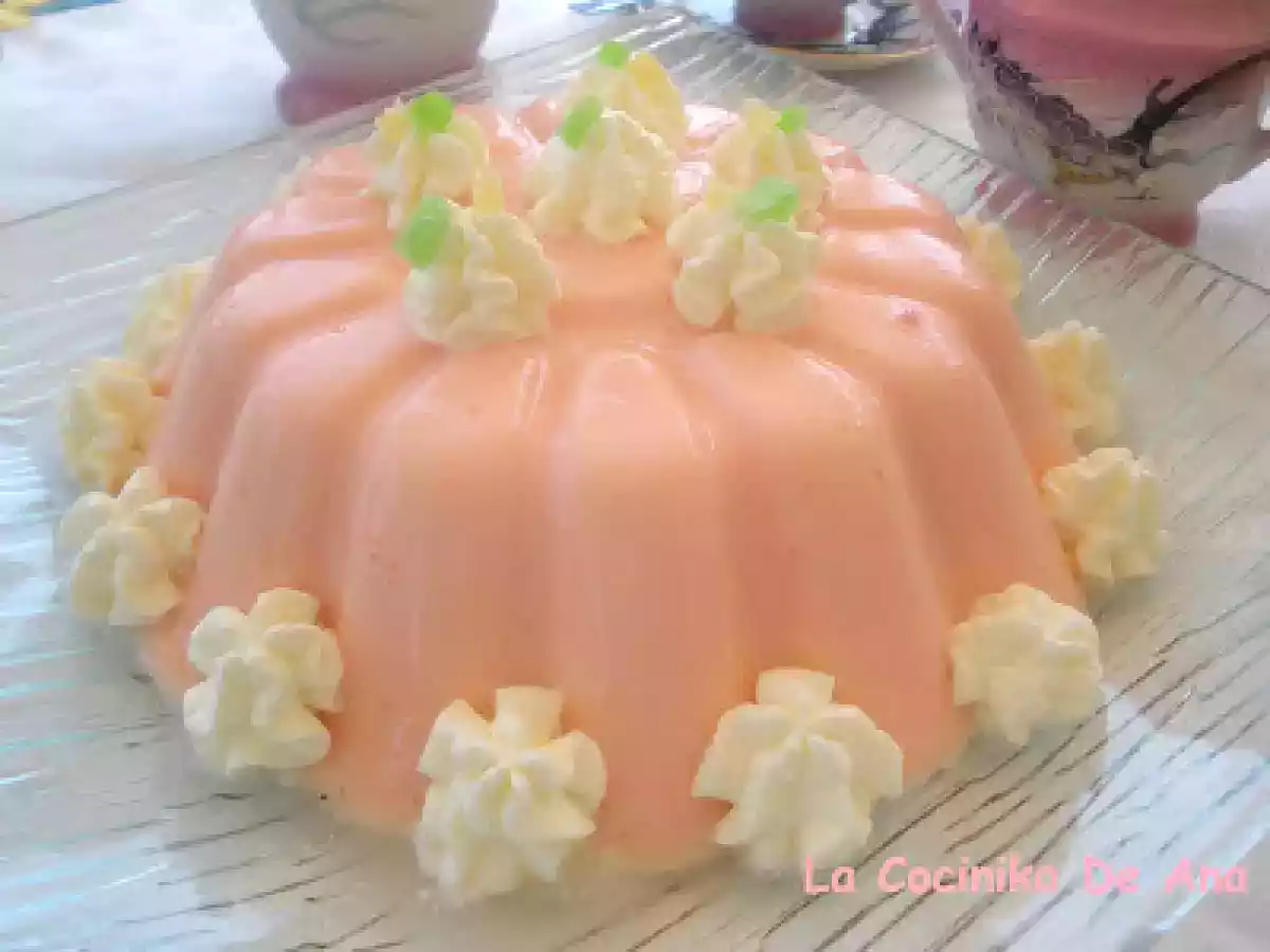 Flan de gelatina (reto color rosa)