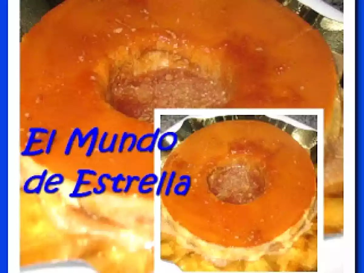 FLAN DE HUEVO SOBRE BIZCOCHO