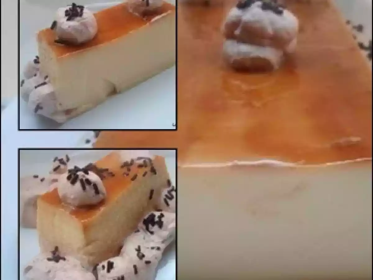 Flan de leche condensada y nata chocolateada
