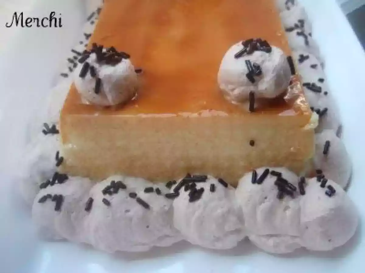 Flan de leche condensada y nata chocolateada - foto 5