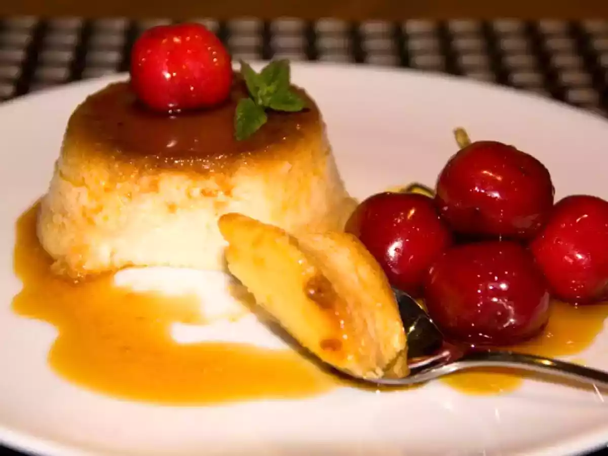 Flan de leche condensada y queso