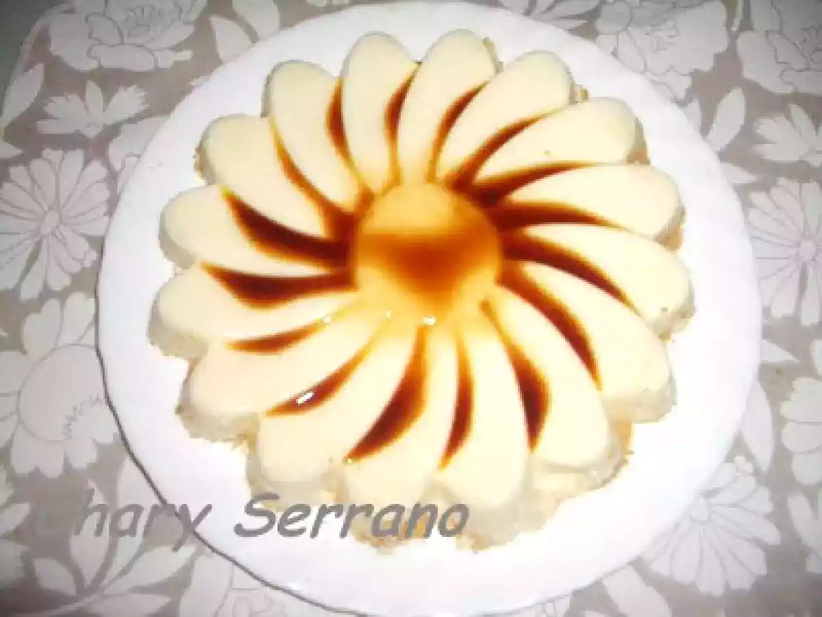 Flan de leche y galletas, light