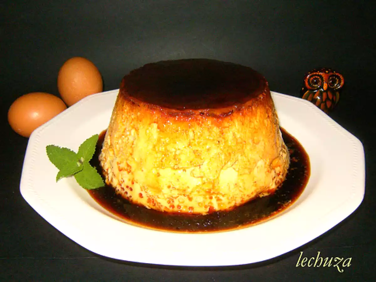 Flan de leche y huevos caseros