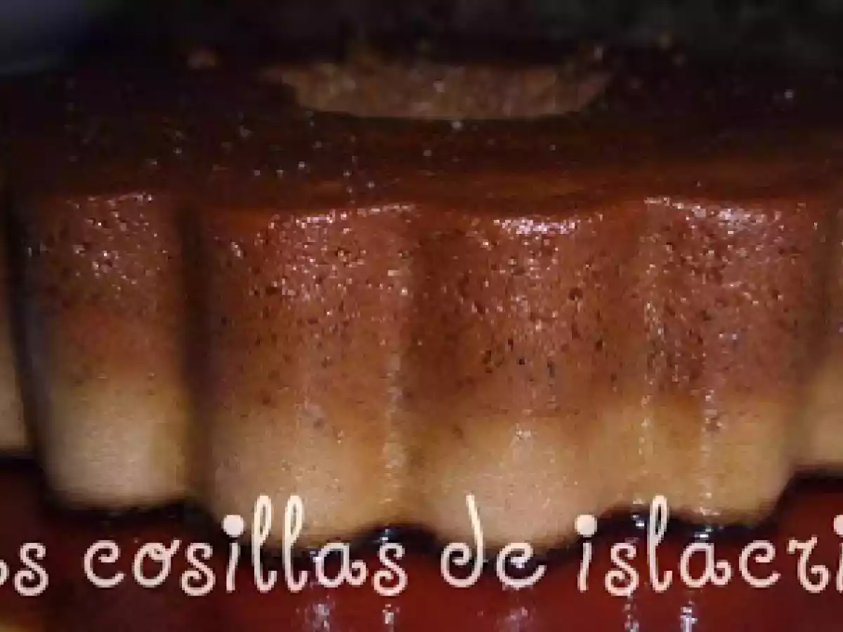 Flan de marrón glacé y chocolate