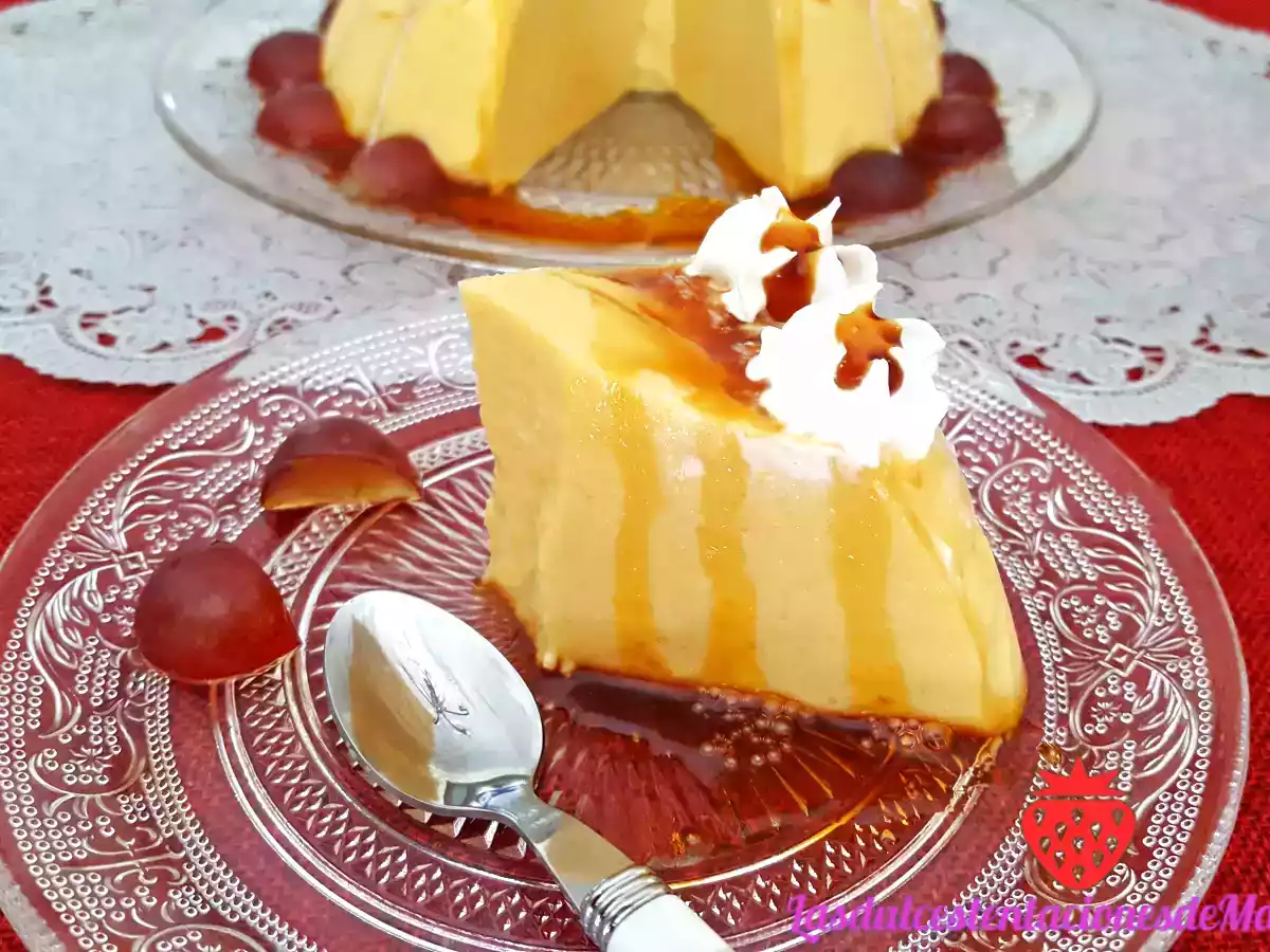 Flan de Melocotón y Nata sin Horno - foto 2