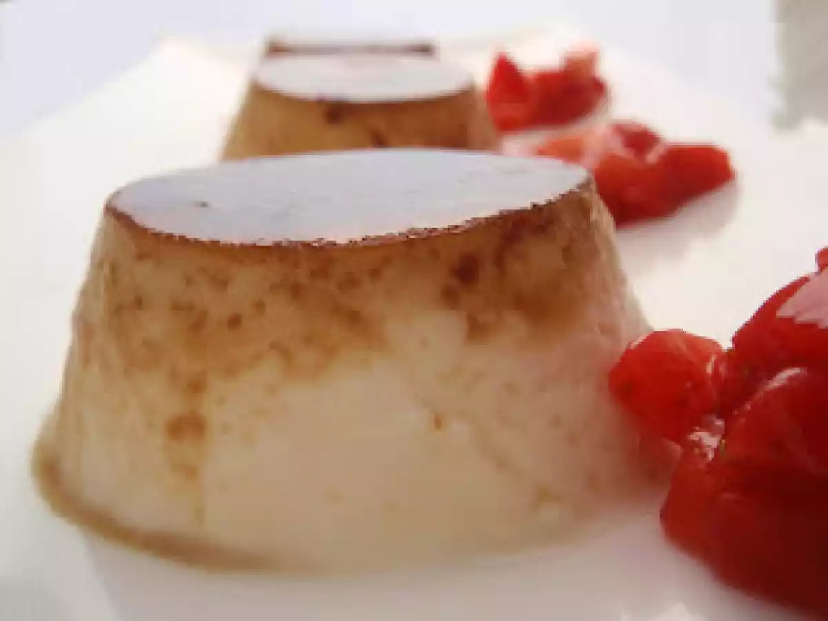 Flan de nata con fresas - foto 2