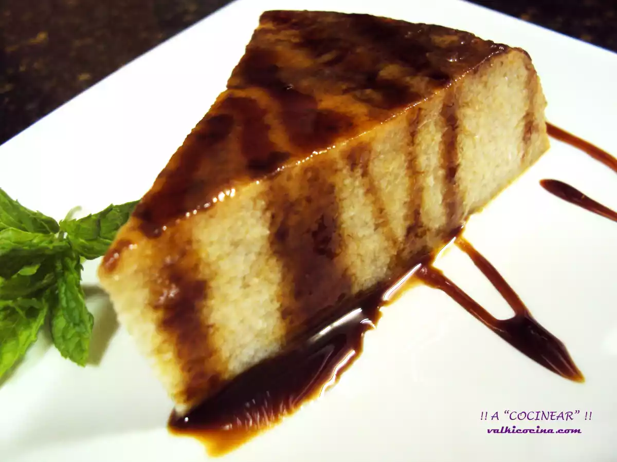 Flan de plátano al microondas