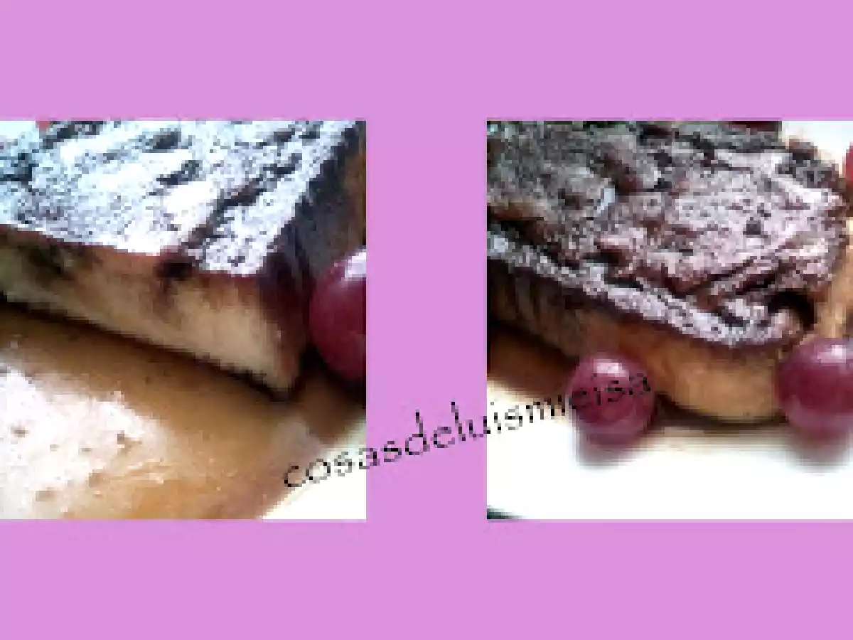 Flan de queso con uvas