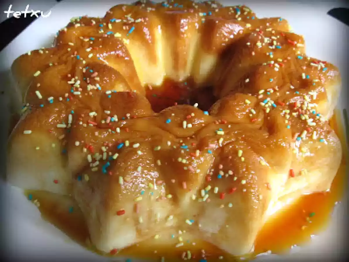 Flan de queso y chocolate blanco (mycook o thermomix)