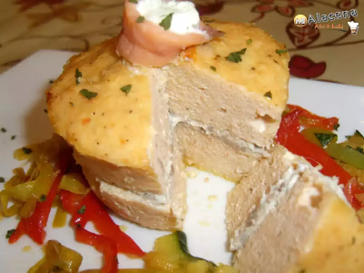 Flan de salmón con relleno de anchoas y queso crema - foto 2