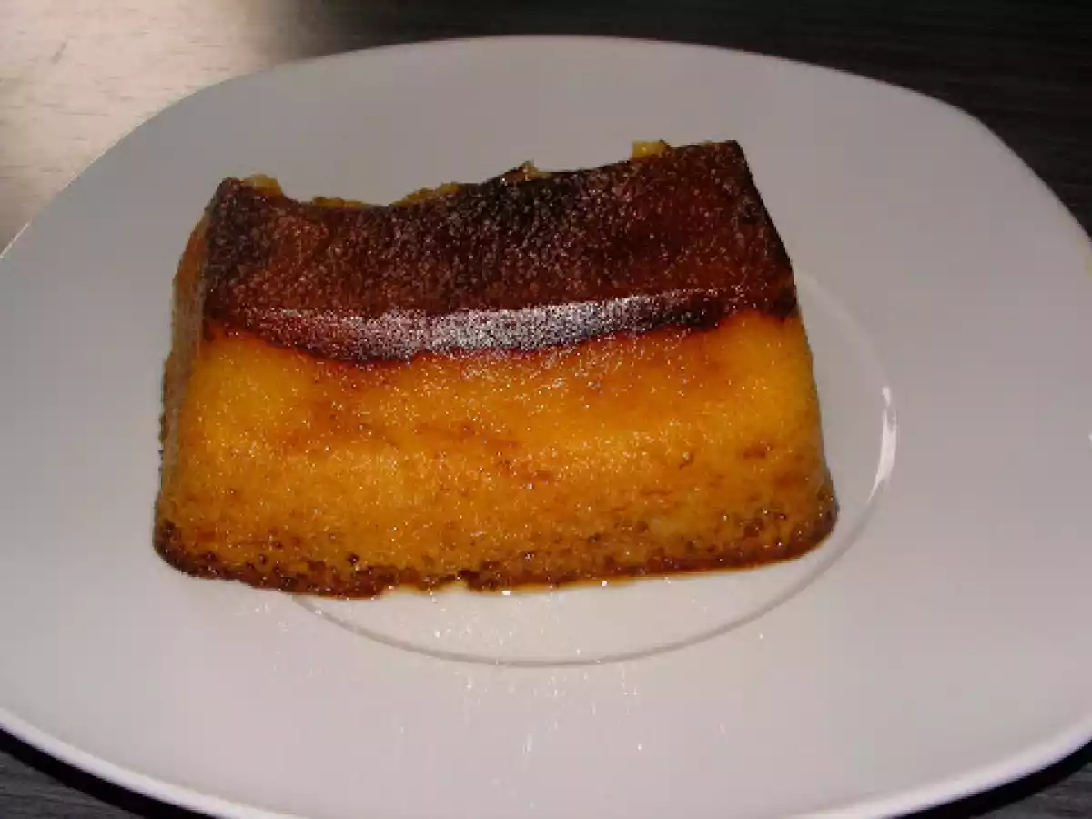 FLAN DE TOCINO DE CIELO CON MELOCOTÓN EN TAN SOLO TRES PASOS