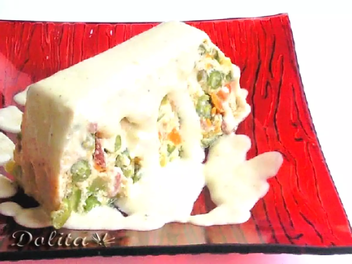 Flan de verduras con salsa de calabacín