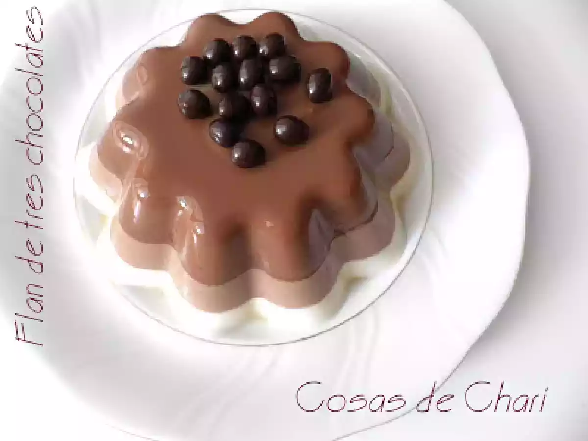 Flan/Cuajada a los Tres Chocolates