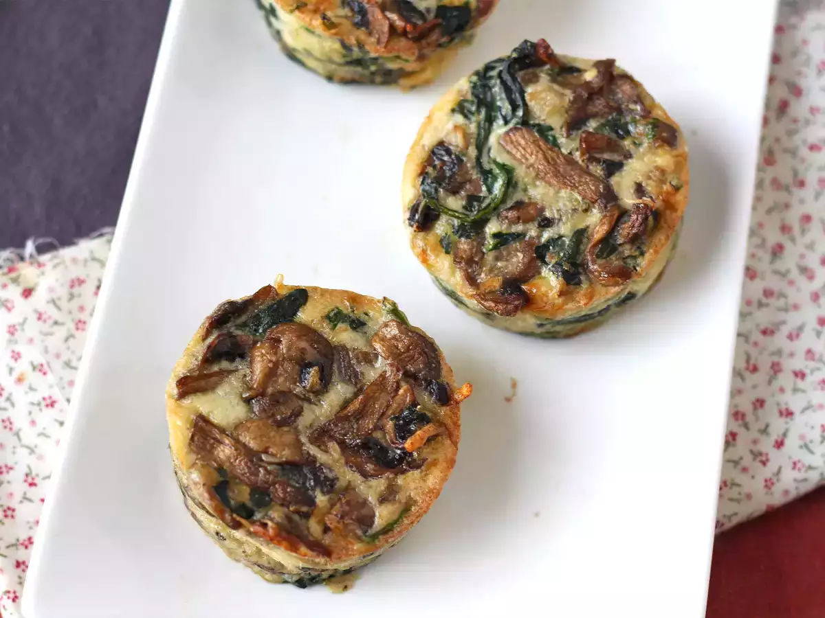 Flanes salados de espinacas y champiñones - foto 2