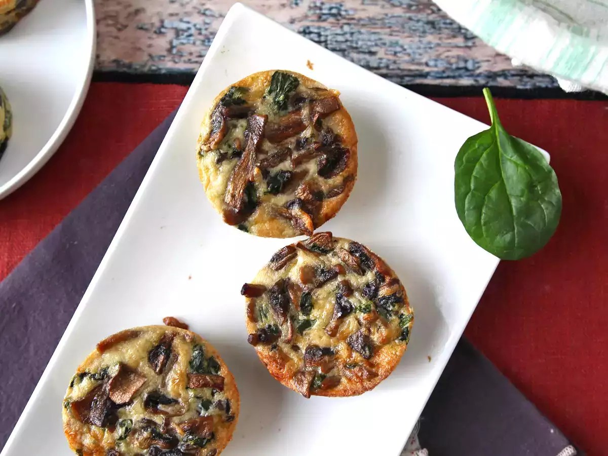 Flanes salados de espinacas y champiñones - foto 3