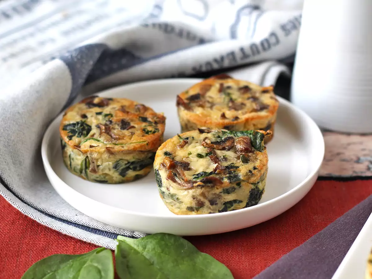 Flanes salados de espinacas y champiñones - foto 4