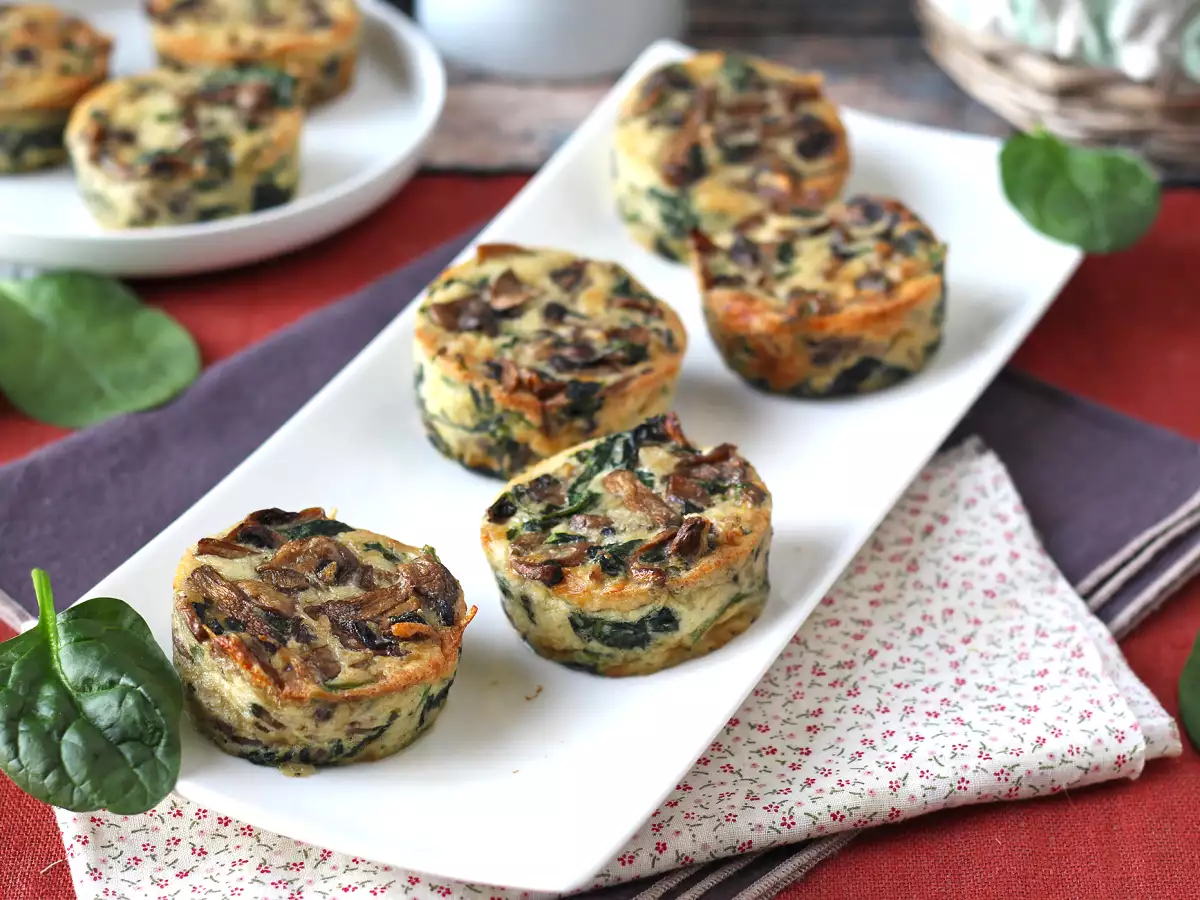 Flanes salados de espinacas y champiñones - foto 5