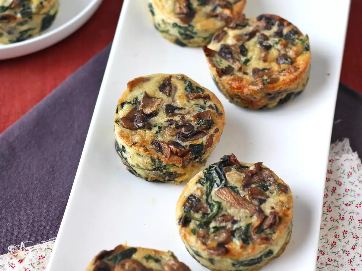 Flanes salados de espinacas y champiñones - foto 6