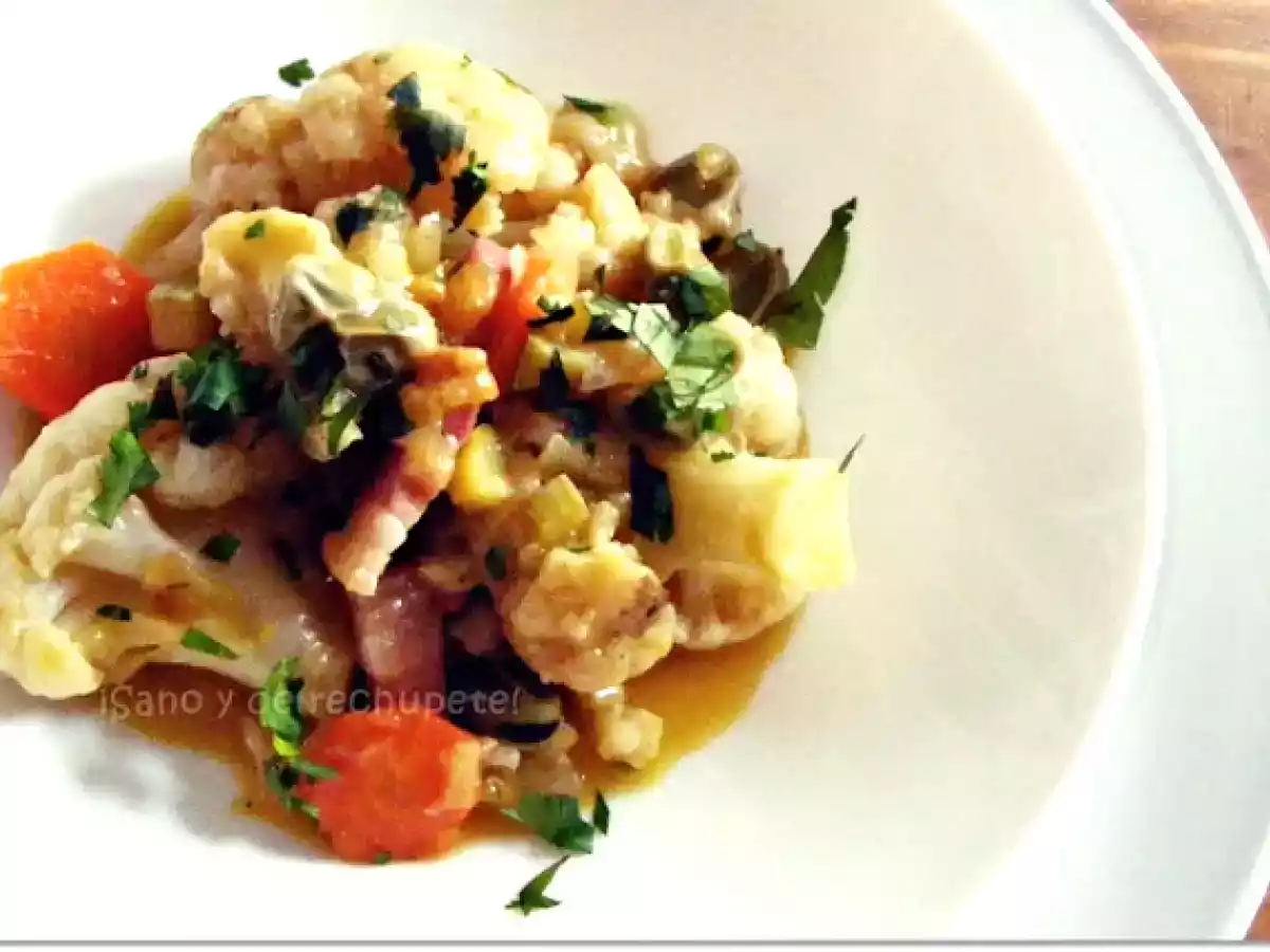 Flores de coliflor con salsa de naranja y Martini - foto 2