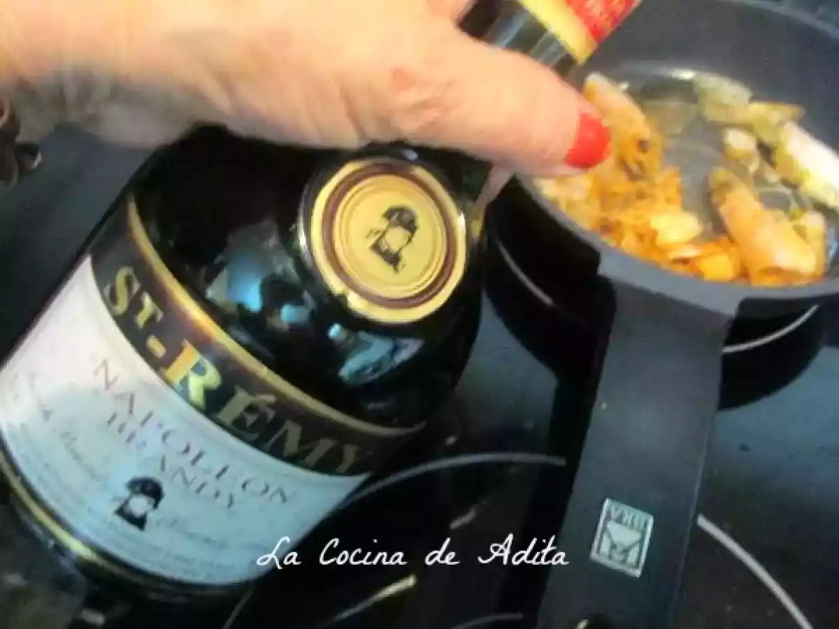 Flores de pasta filo con langostinos - foto 2