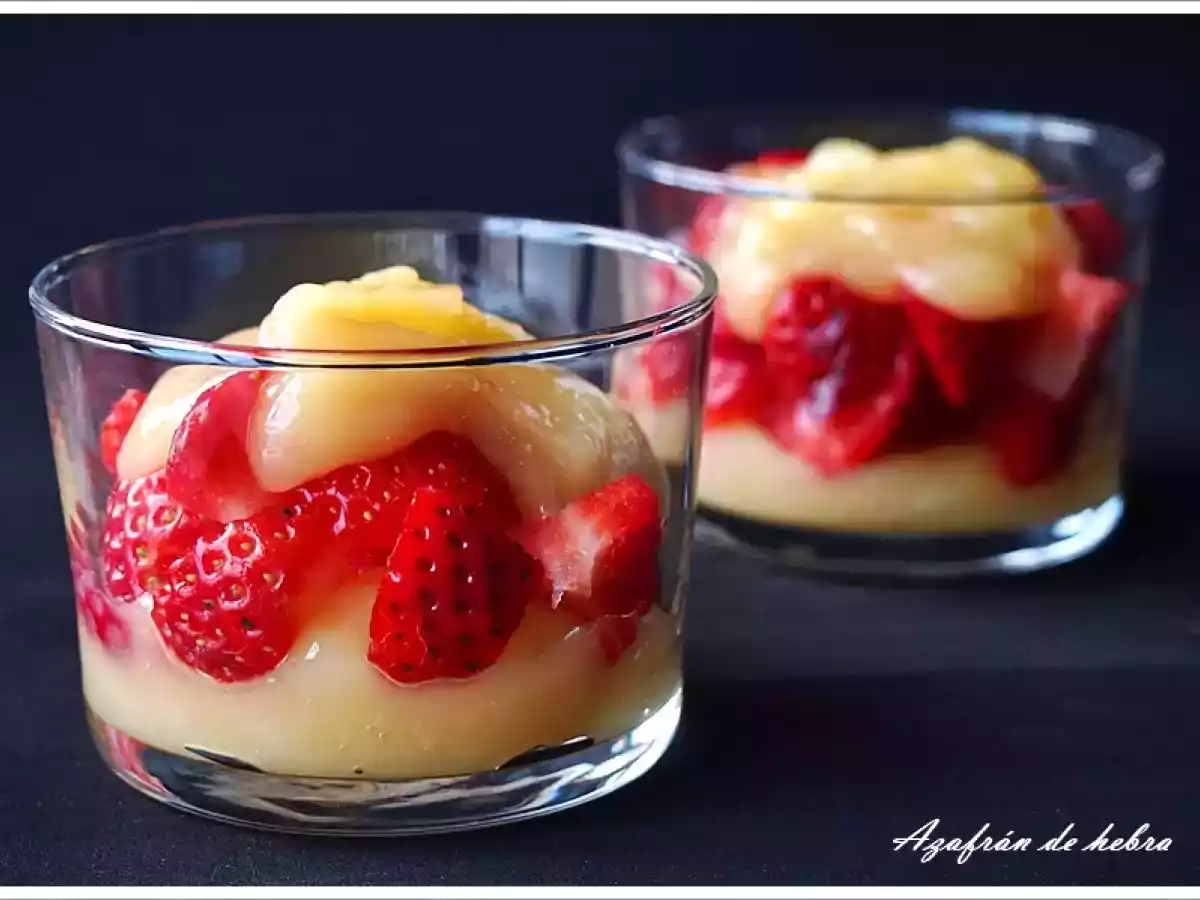 Fresones con crema de limón