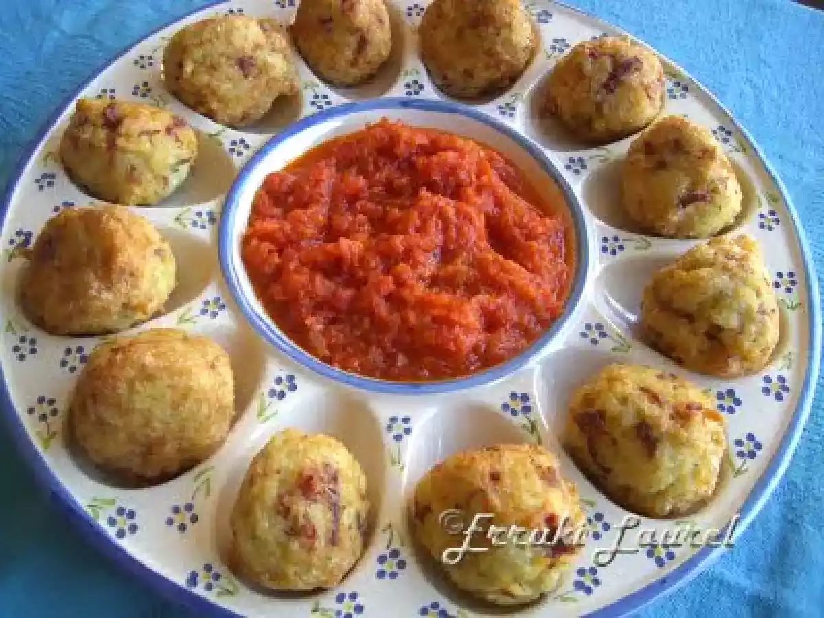 Fritos de arroz con pollo y jamón