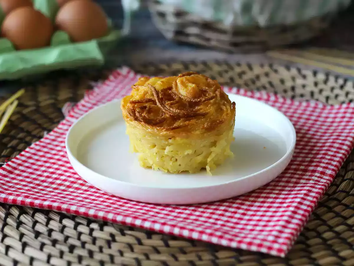 Frittata de espaguetis en freidora de aire - foto 2