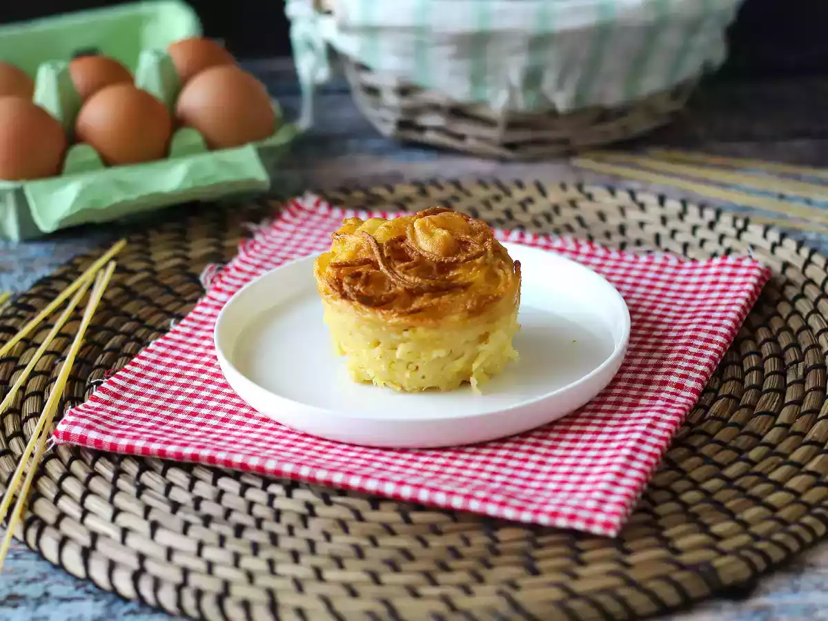 Frittata de espaguetis en freidora de aire - foto 5