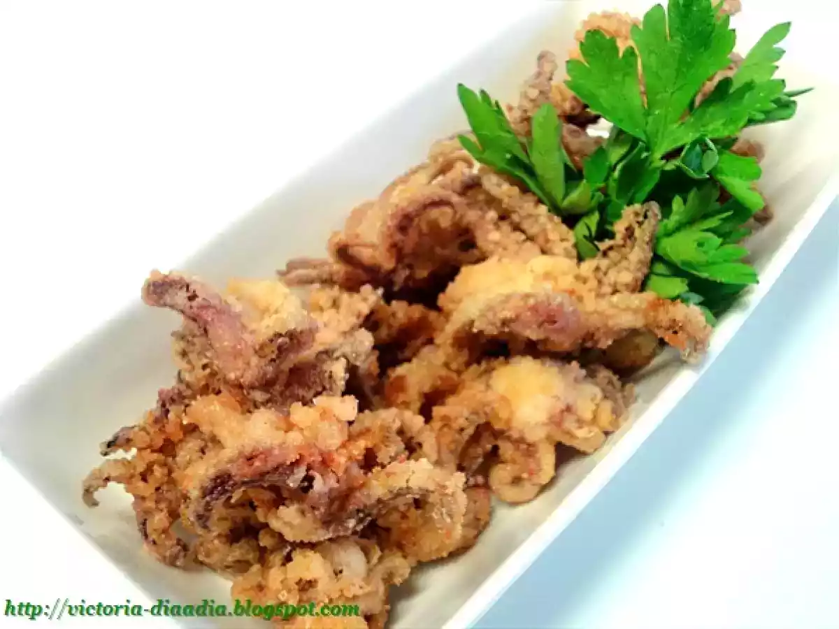 Fritura de patitas de calamar