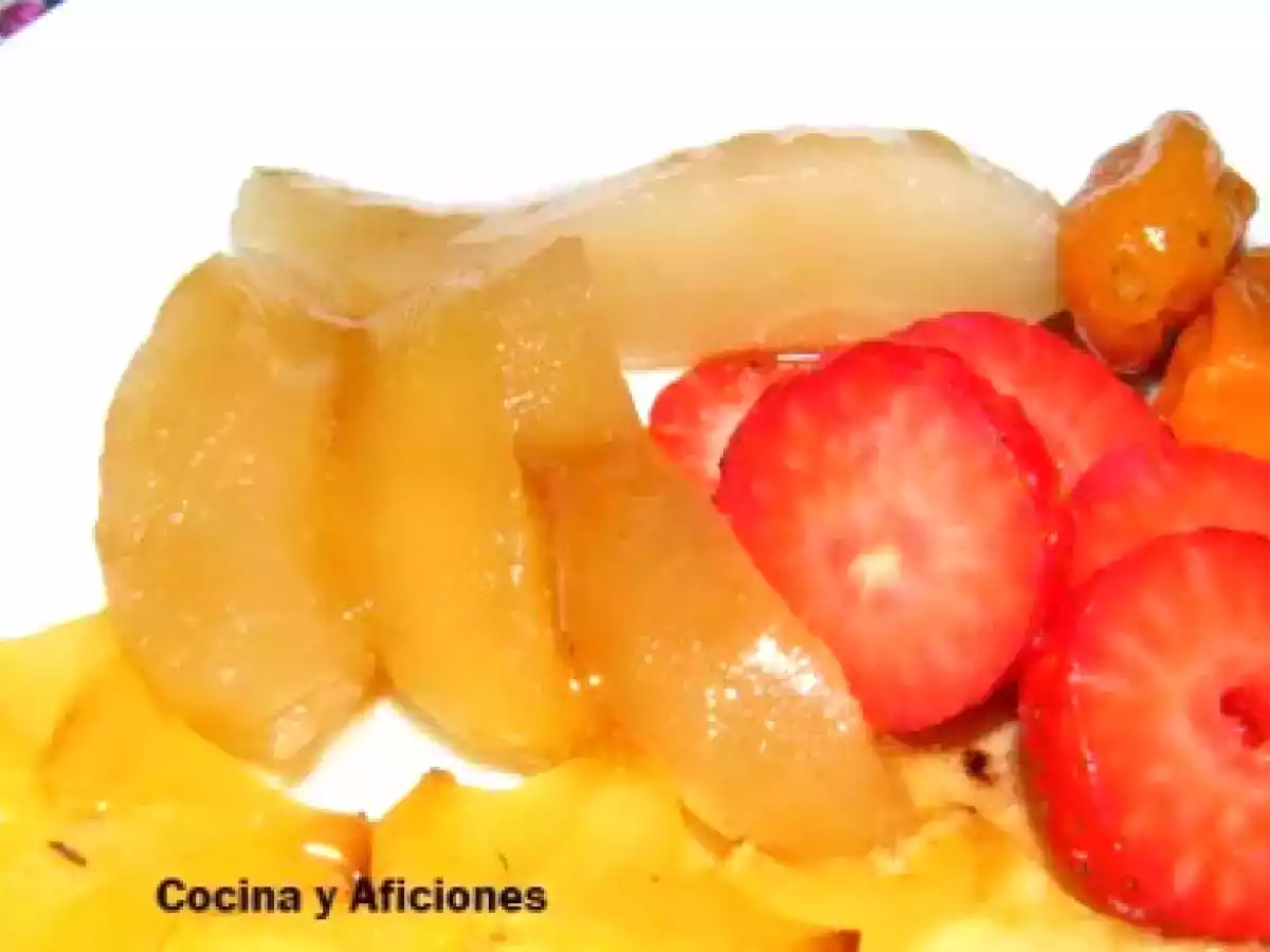 Frutas al almíbar de champán, receta
