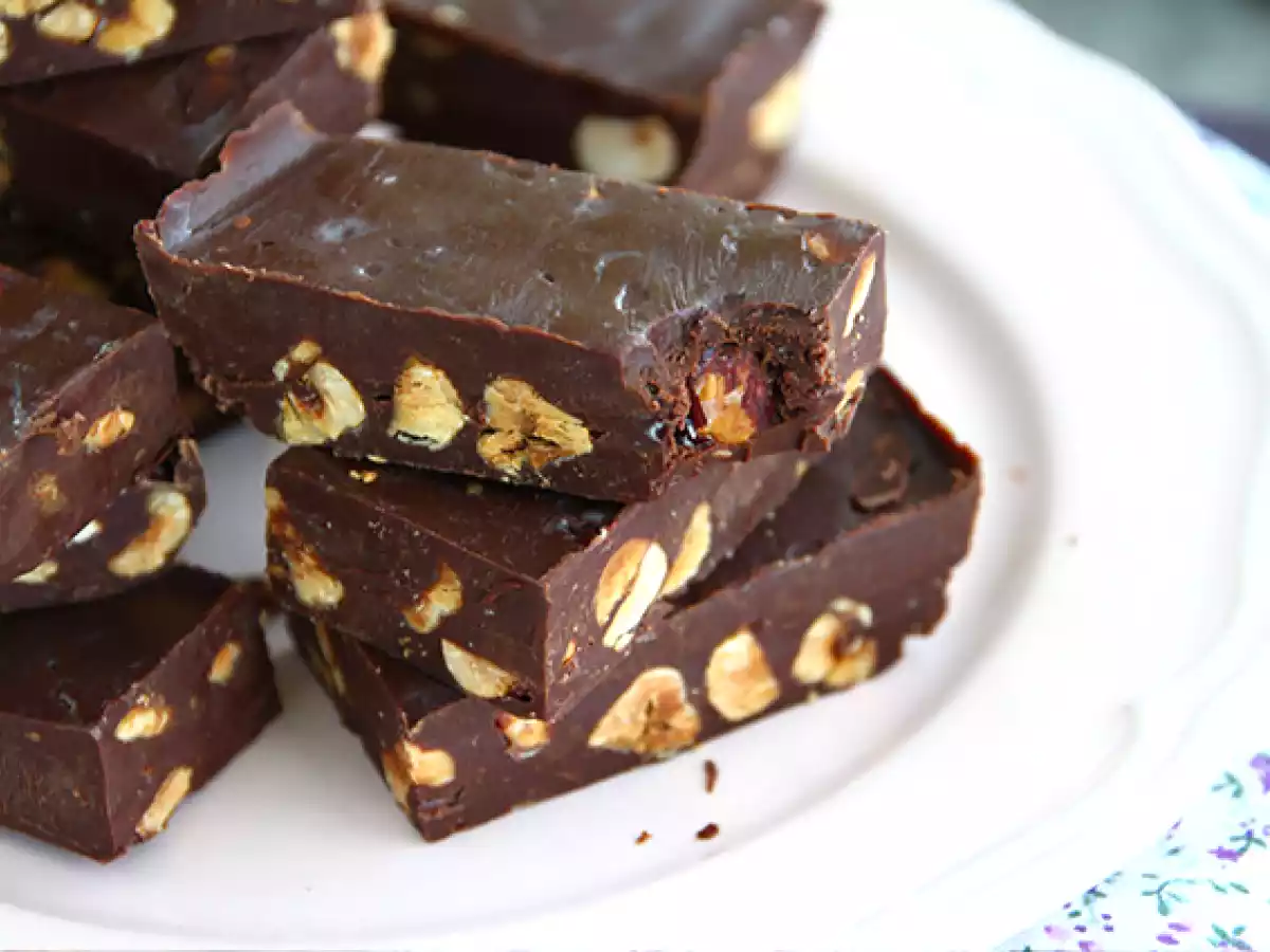 Fudge con avellanas (barritas cremosas de chocolate y avellana) - foto 4