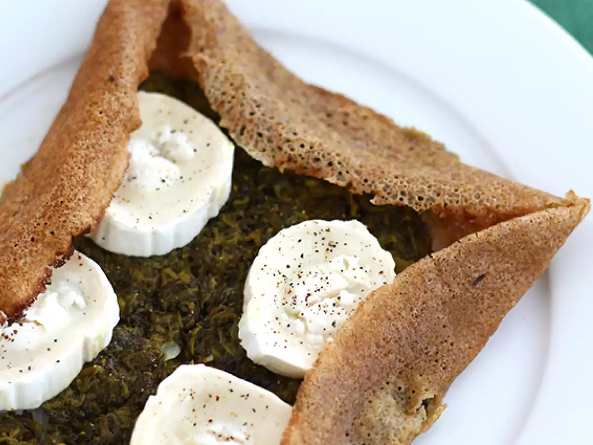 Galette vegetariana (queso y espinacas)