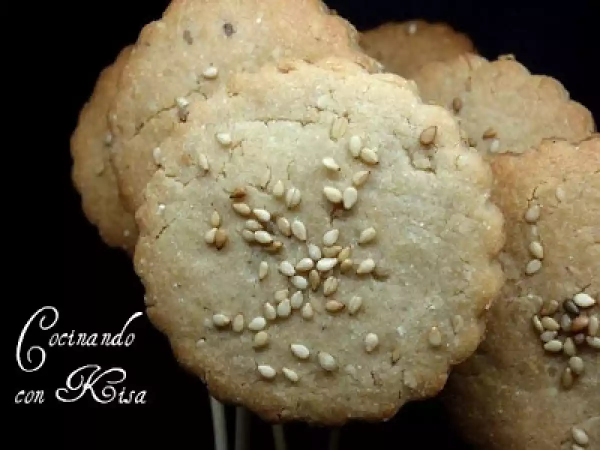 Galletas con harina de castañas, queso y sésamo (horno tradicional) - foto 2