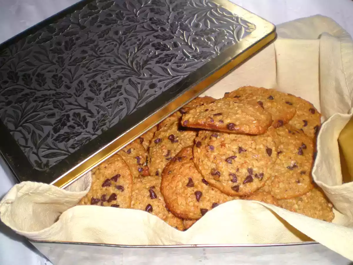 Galletas de avena, naranja y chocolate