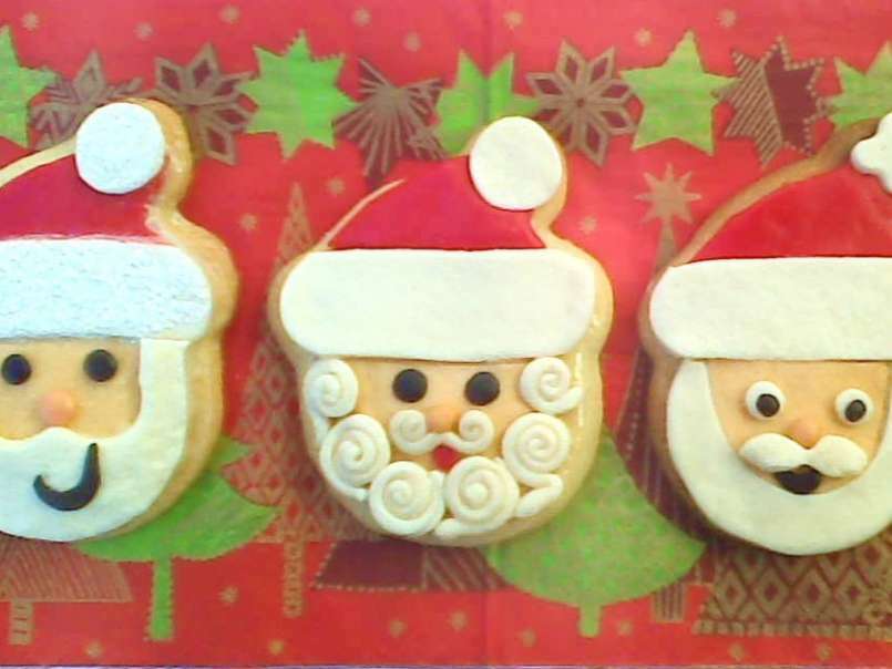Galletas decoradas con fondant para navidad, Papa Noel, foto 1
