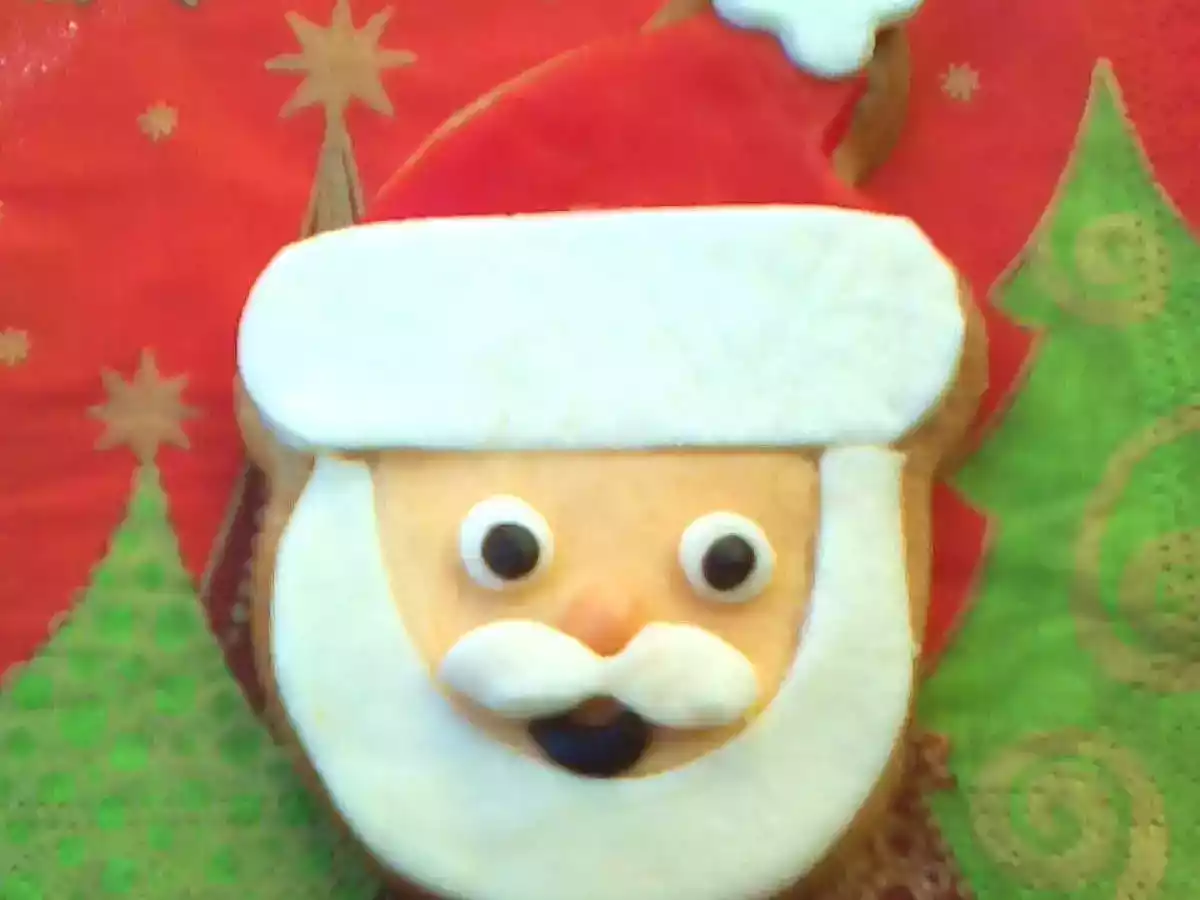 Galletas decoradas con fondant para navidad, Papa Noel - foto 2