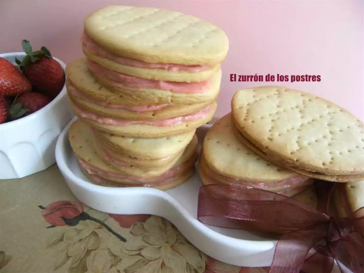 Galletas Rellenas de Crema de Fresa - foto 2