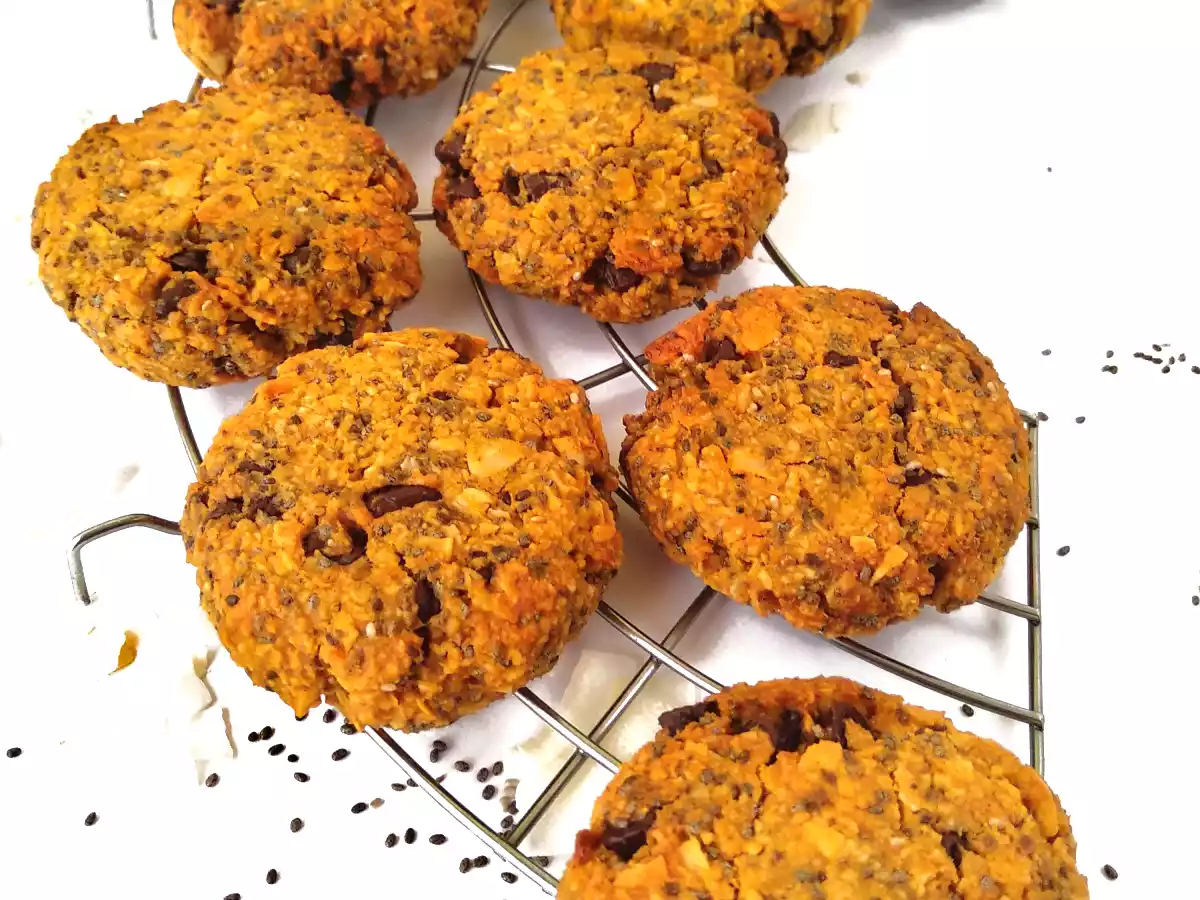 Galletas veganas de calabaza, coco y chía
