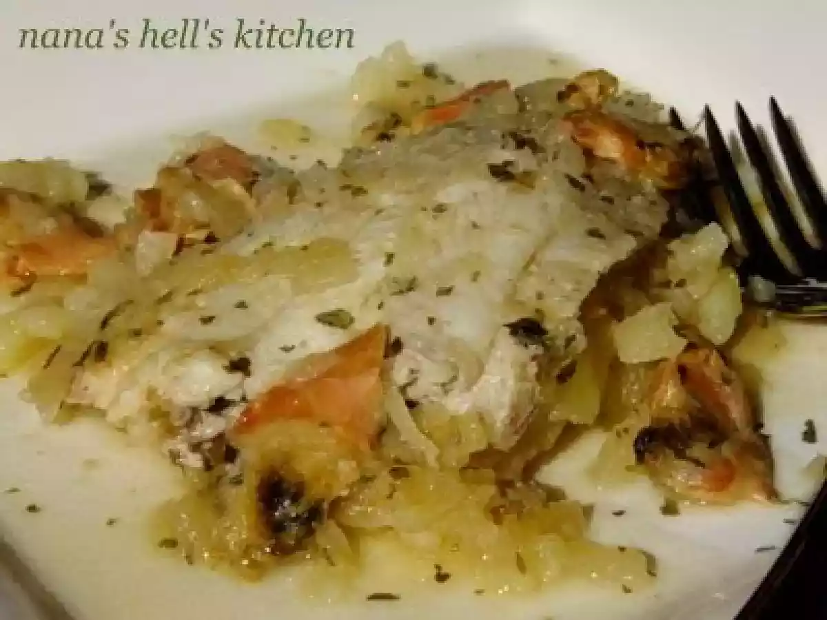 Gallo a la sidra con patatas