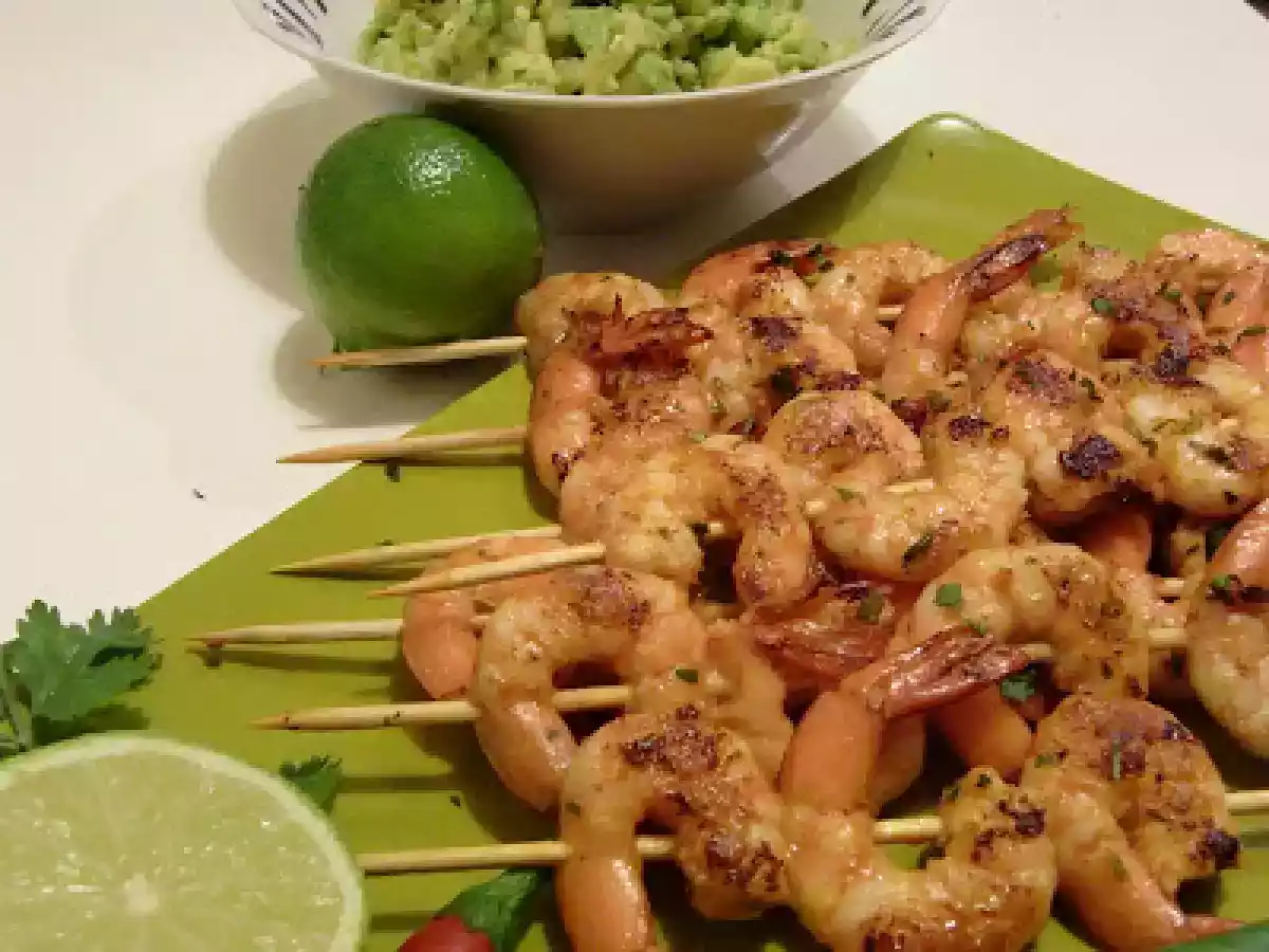 Gambas adobadas en chile con salsa de aguacate - foto 2