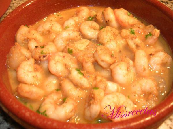 Gambas al ajillo. 