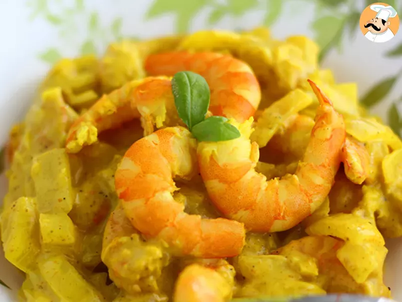 Gambas al curry y coco express - Receta Petitchef