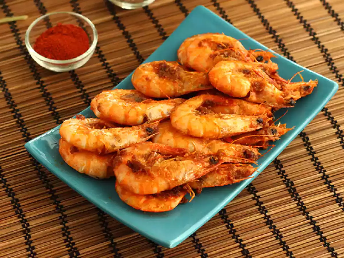 Gambas flambeadas al whisky