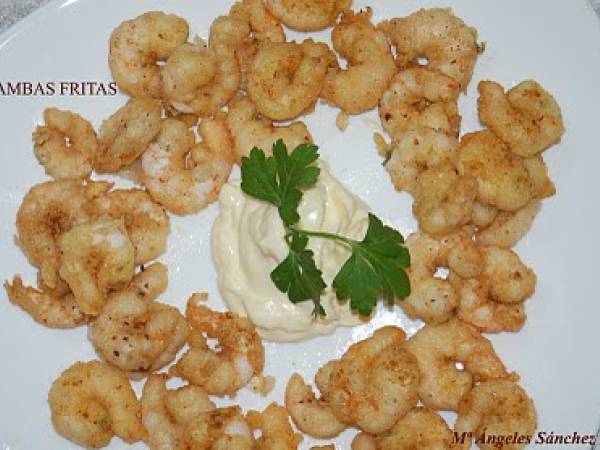 GAMBAS FRITAS (aperitivo para cuatro personas)