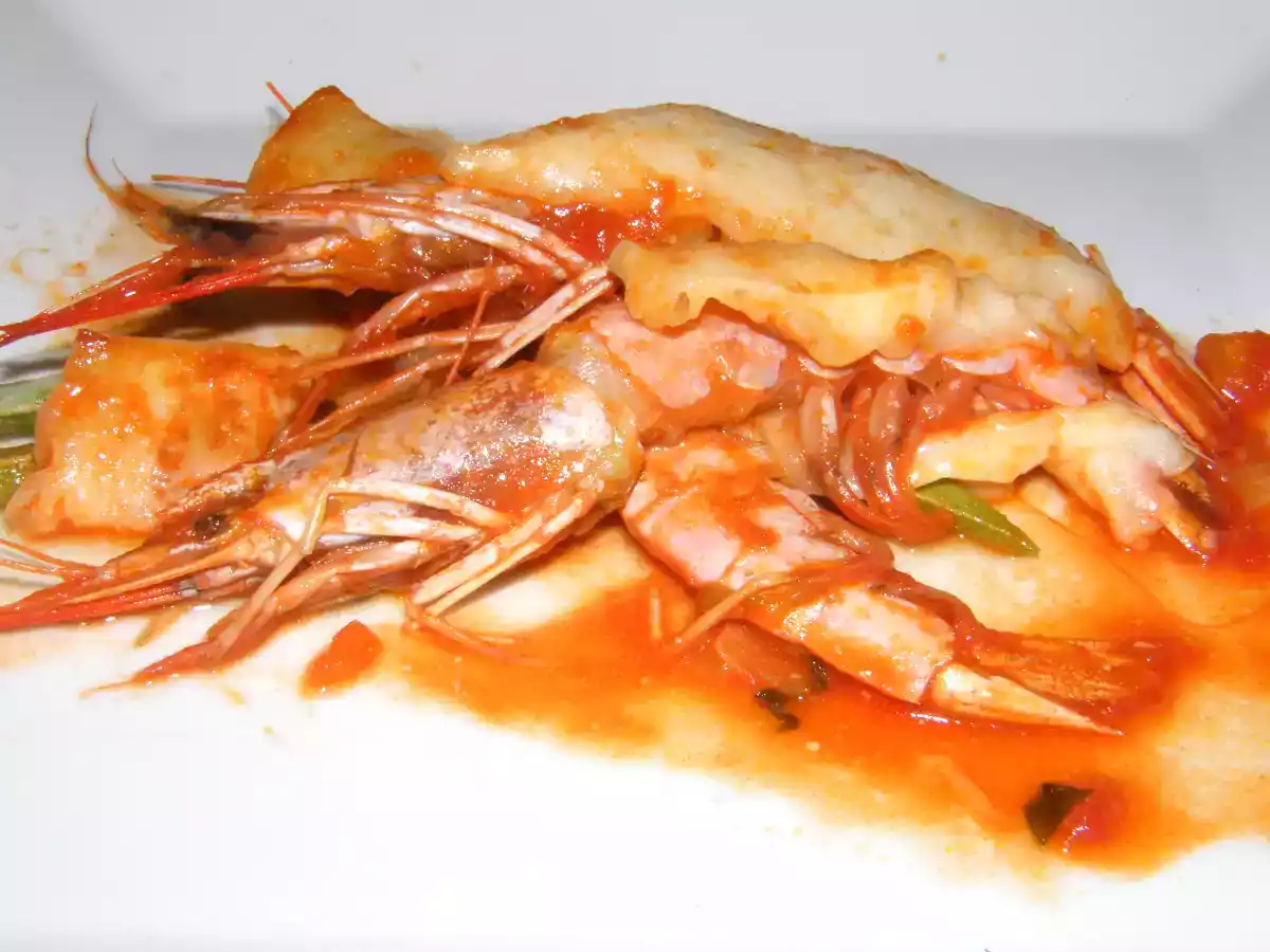 Gambas griegas, receta