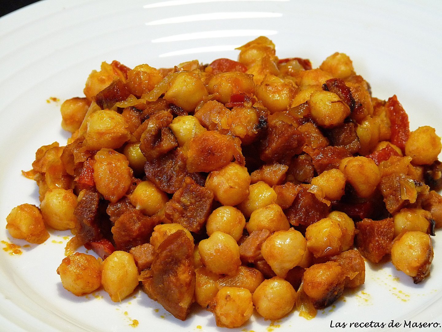 Garabanzos con chorizo y jamón serrano modo chef o matic pro y modo