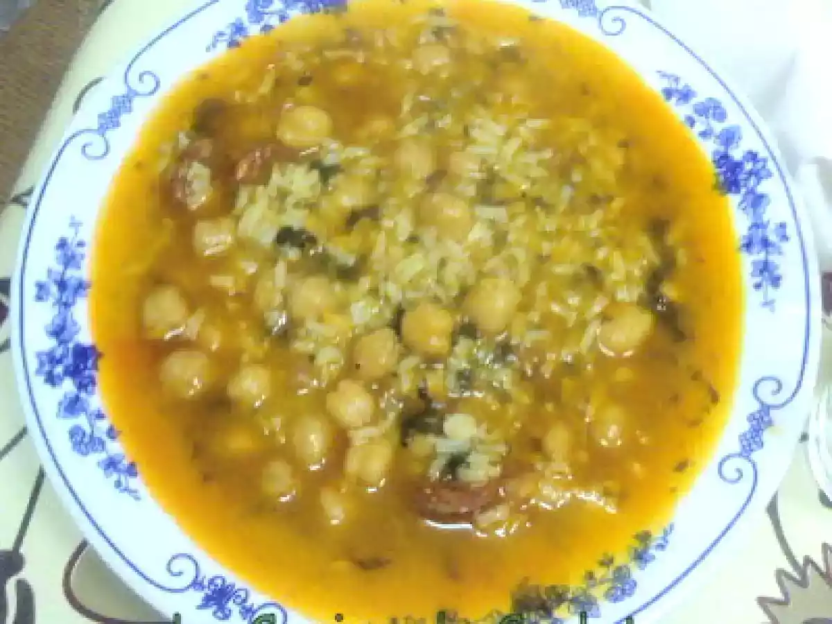 Garbanzos con arroz a mi manera