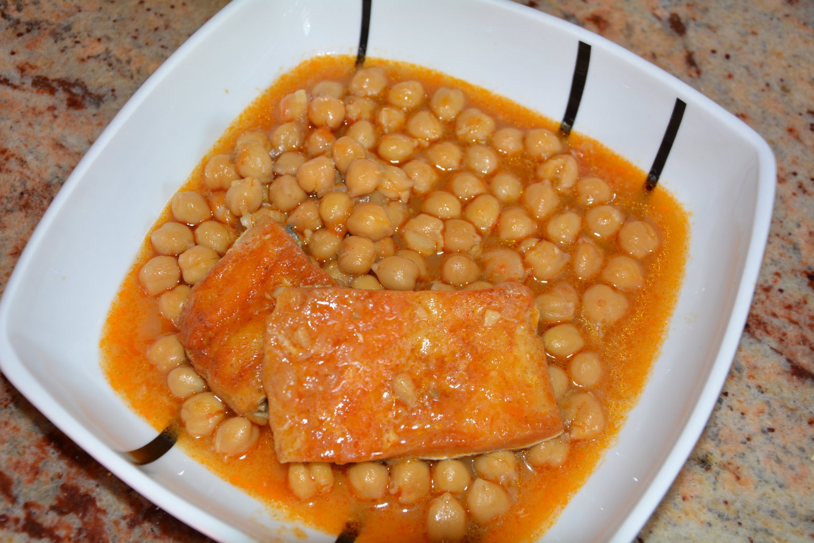 Garbanzos con bacalao en olla rapida Receta Petitchef