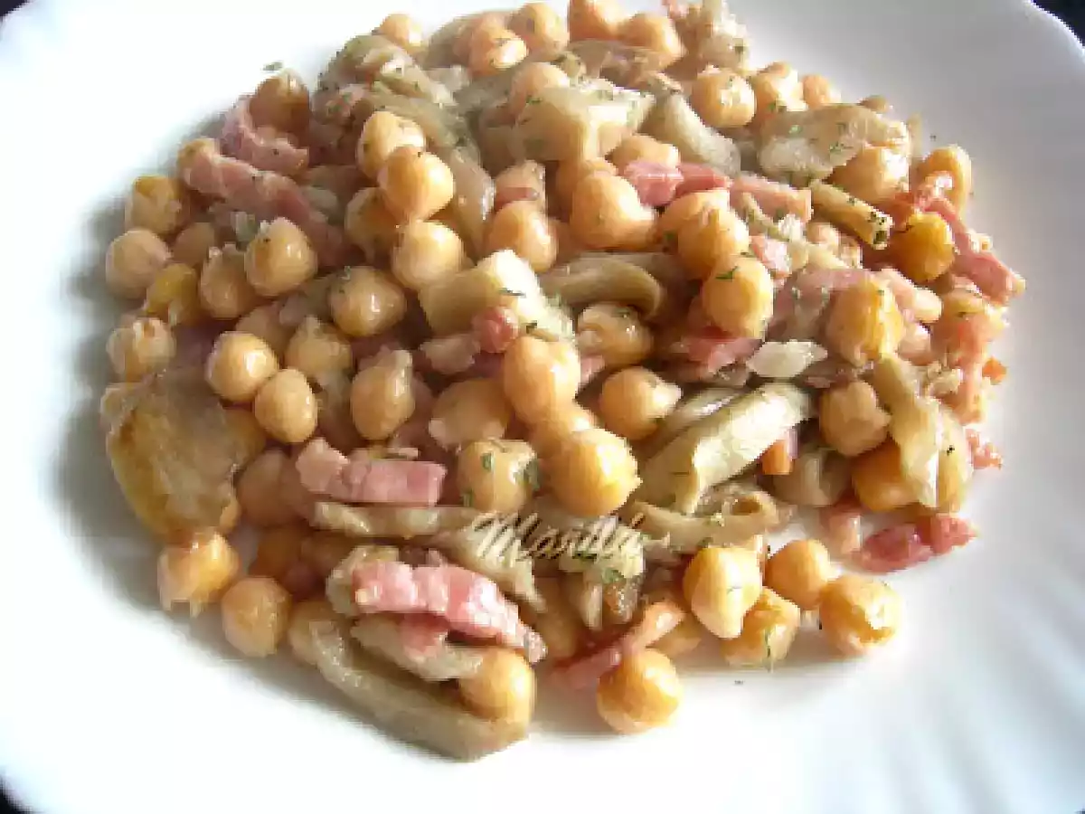 GARBANZOS CON BACON Y SETAS - foto 2
