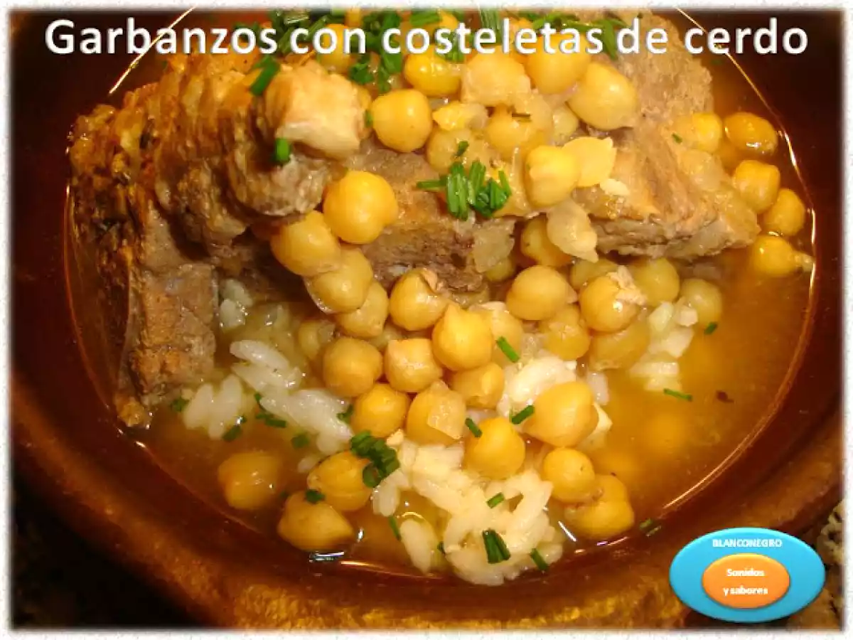 Garbanzos con costeletas de cerdo